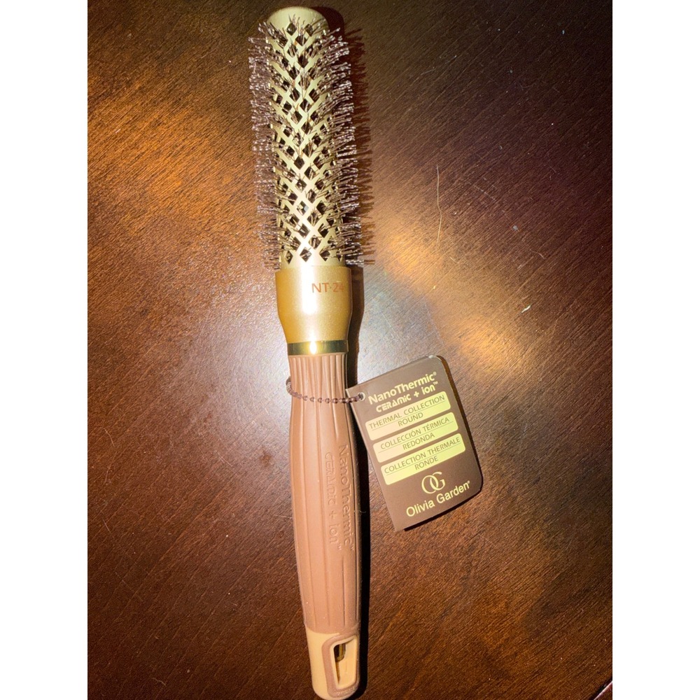 Olivia Garden Round Brush NanoThermic Ceramic + Ion Thermal NT-24 Vented hair